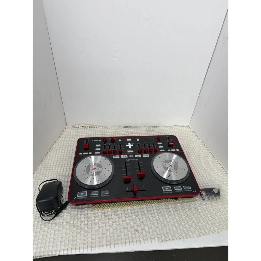 Vestax Typhoon DJ MIDI Controller Virtual DJ Black Red Silver VDJ-0001 Boxed EUC